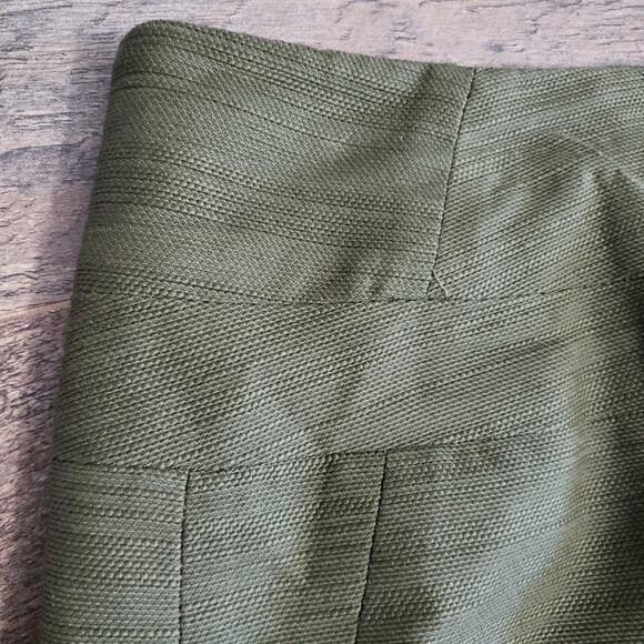 Ann Taylor Space-dyed Striped Pencil Zip Green Lined Mini Skirt Women's - Picture 9 of 12